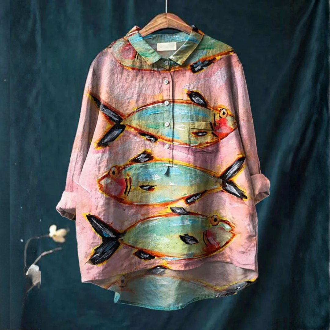 Emanuela – Camicia in lino fantasia