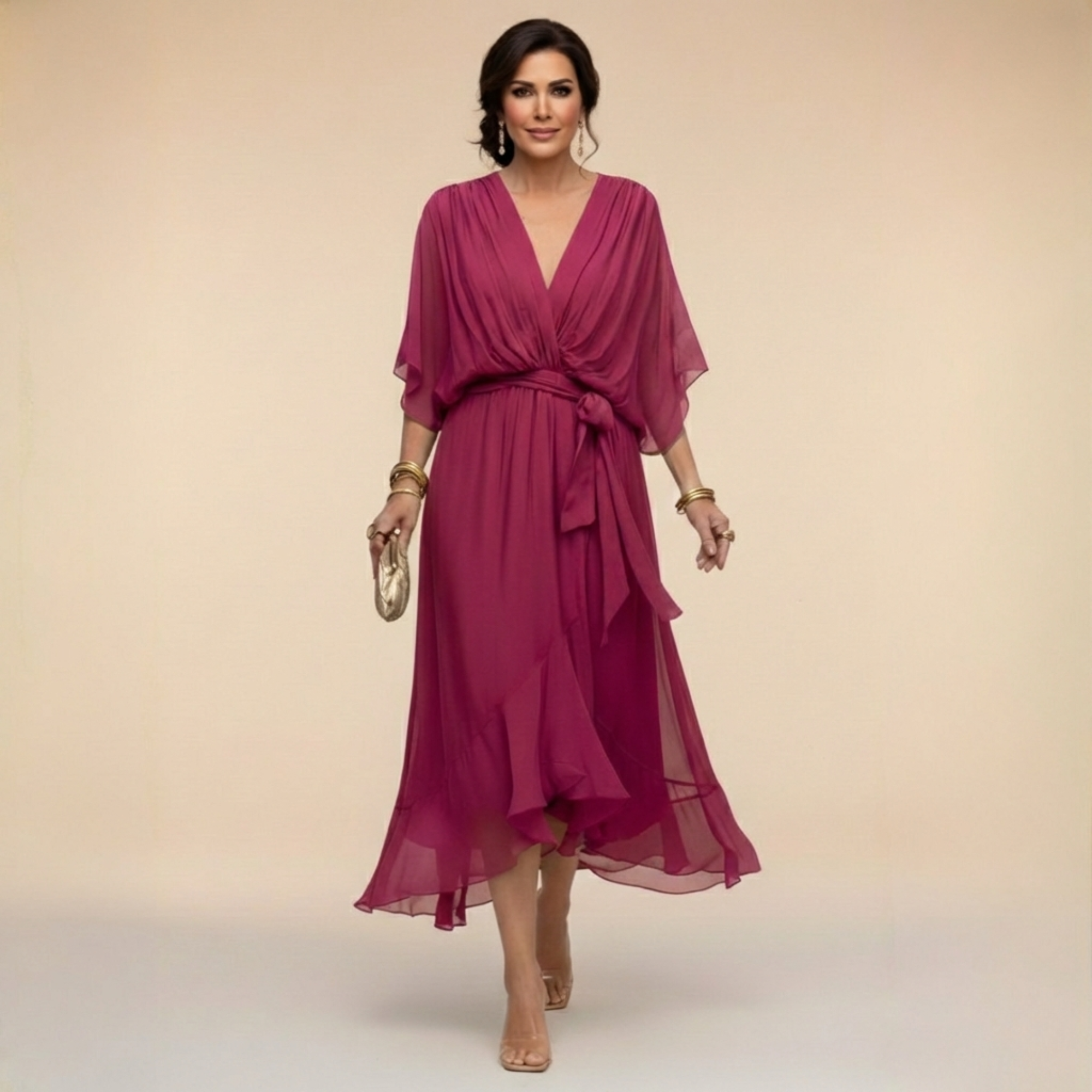Monica - Vestito con scollo a V