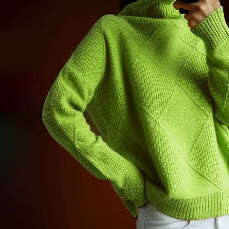 Remmy | Maglione a Collo Alto con Motivo Strutturato