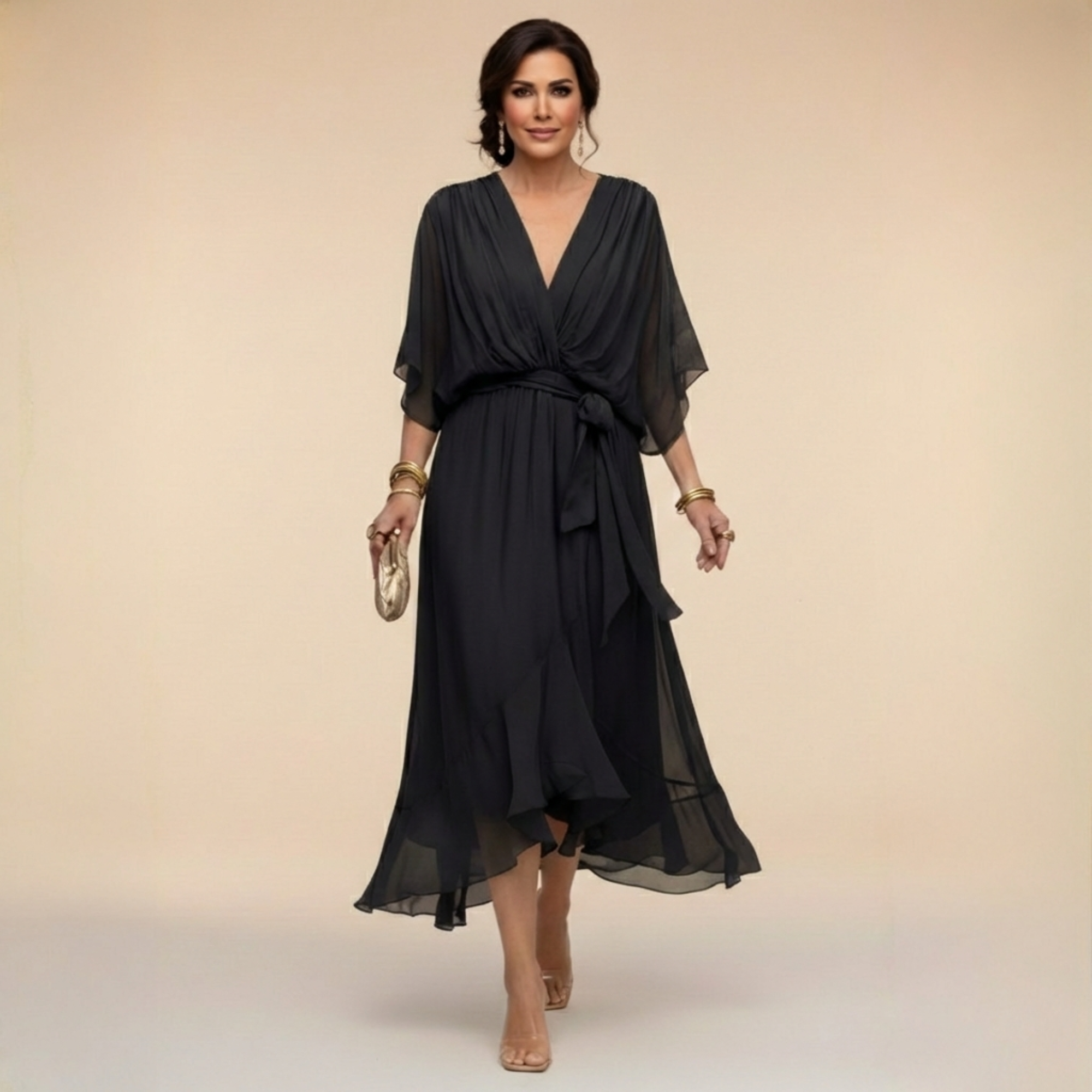 Monica - Vestito con scollo a V