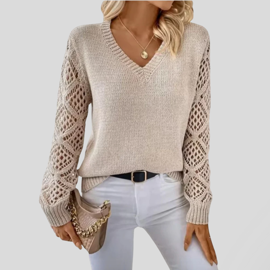 Sarah | Maglione Lavorato a Maglia Con Scollo a V
