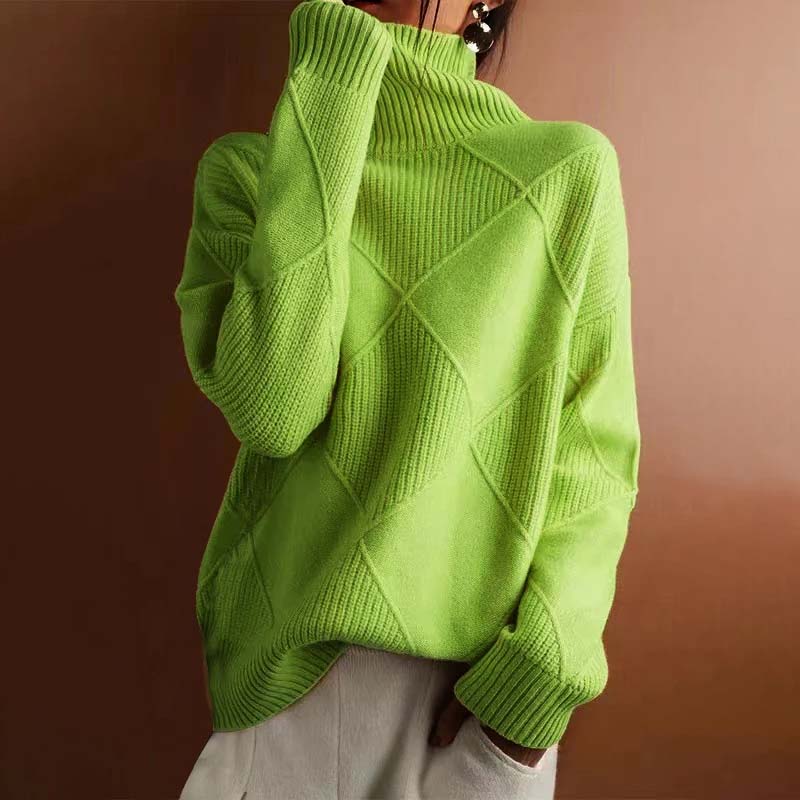 Remmy | Maglione a Collo Alto con Motivo Strutturato