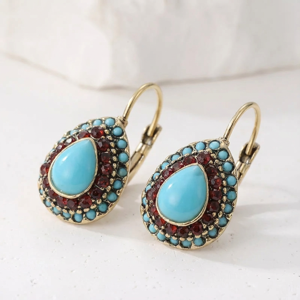 Orecchini vintage a goccia con cristallo