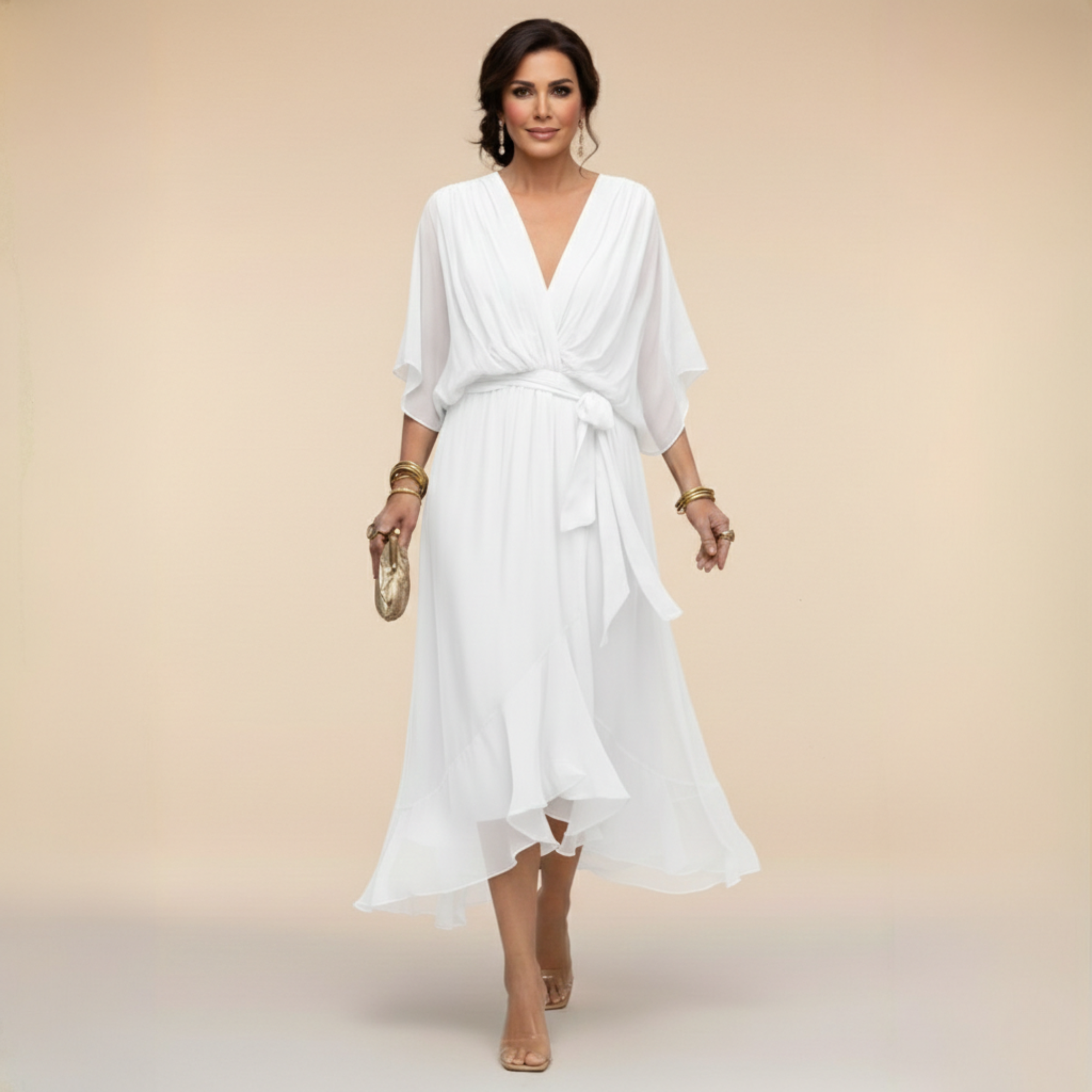 Monica - Vestito con scollo a V