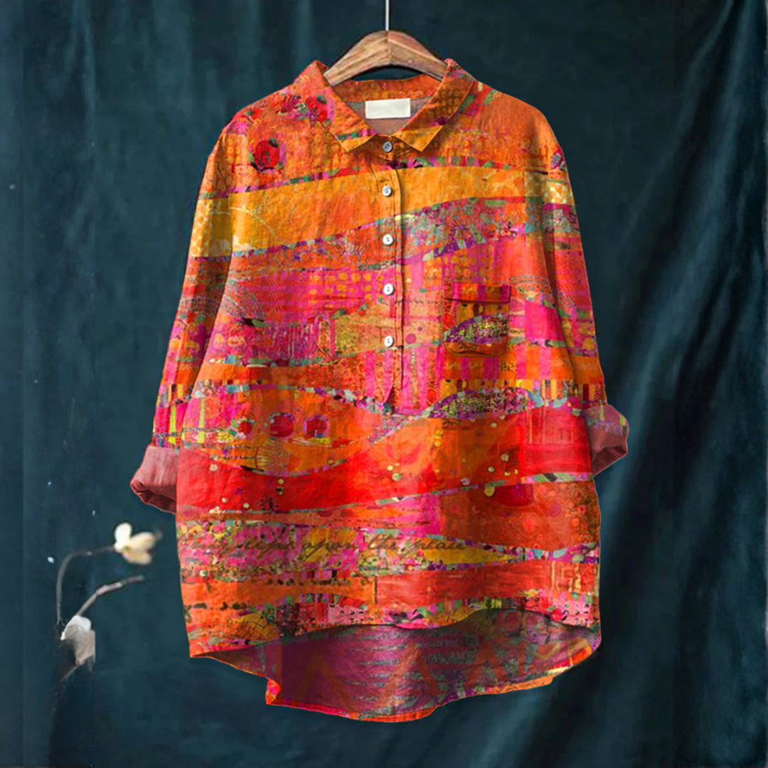 Vanessa – Camicia in lino fantasia