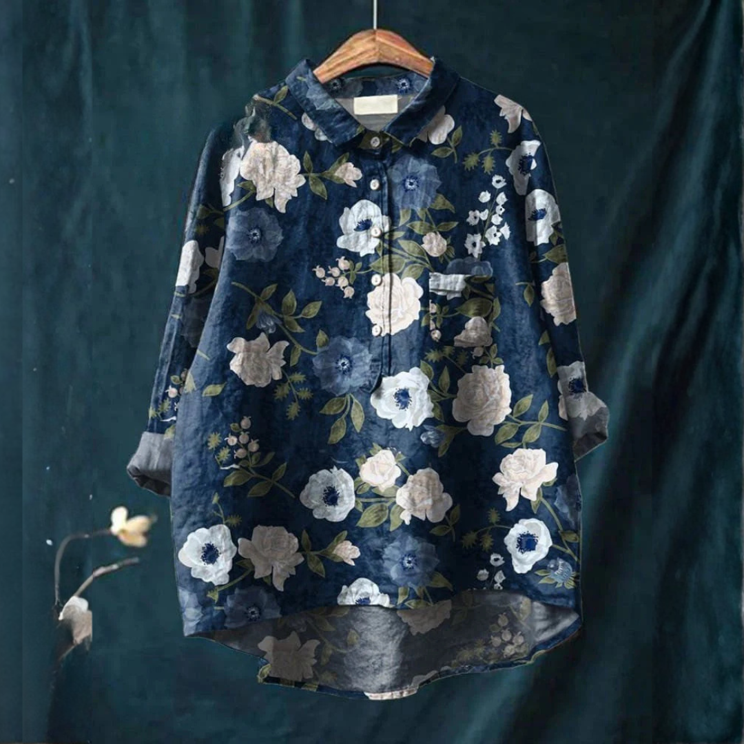 Martina – Camicia in lino fantasia