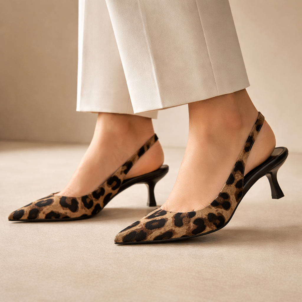 Sienna slingback con tacco basso