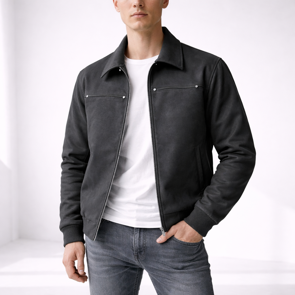 Donovan Leather Bomber Jacket