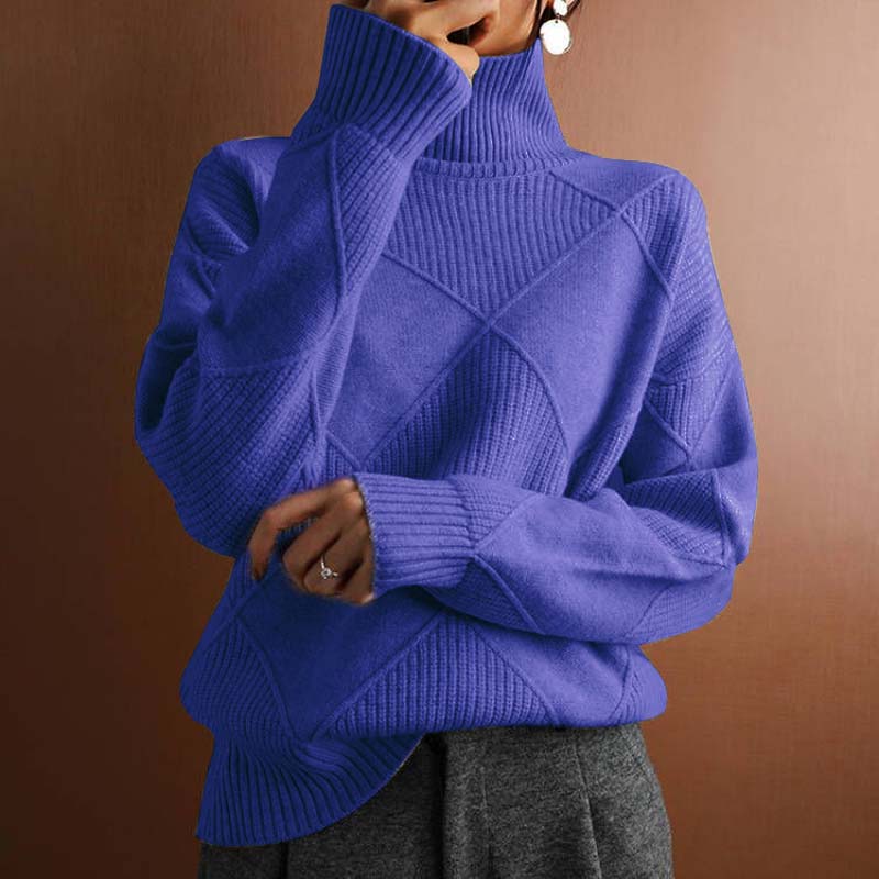 Remmy | Maglione a Collo Alto con Motivo Strutturato