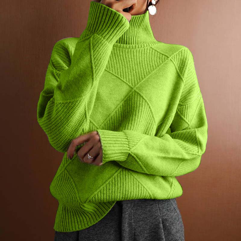 Remmy | Maglione a Collo Alto con Motivo Strutturato