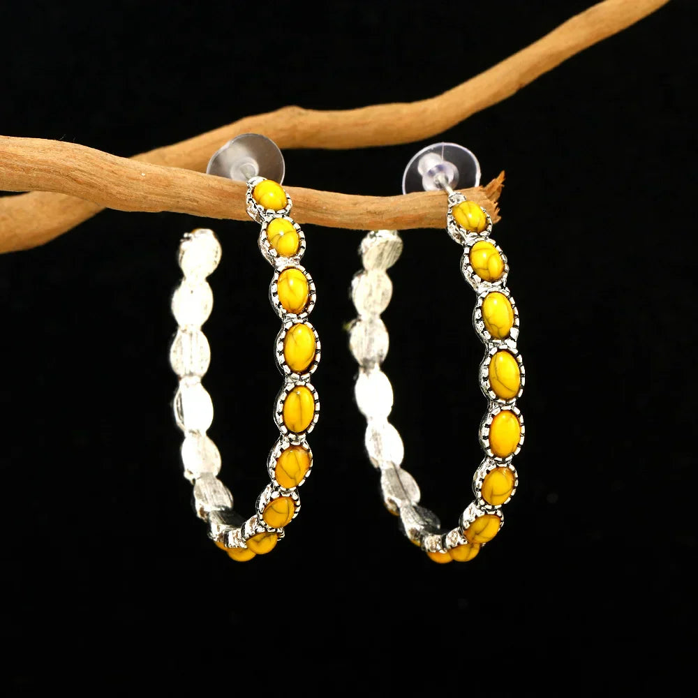Orecchini a cerchio ovali vintage in argento