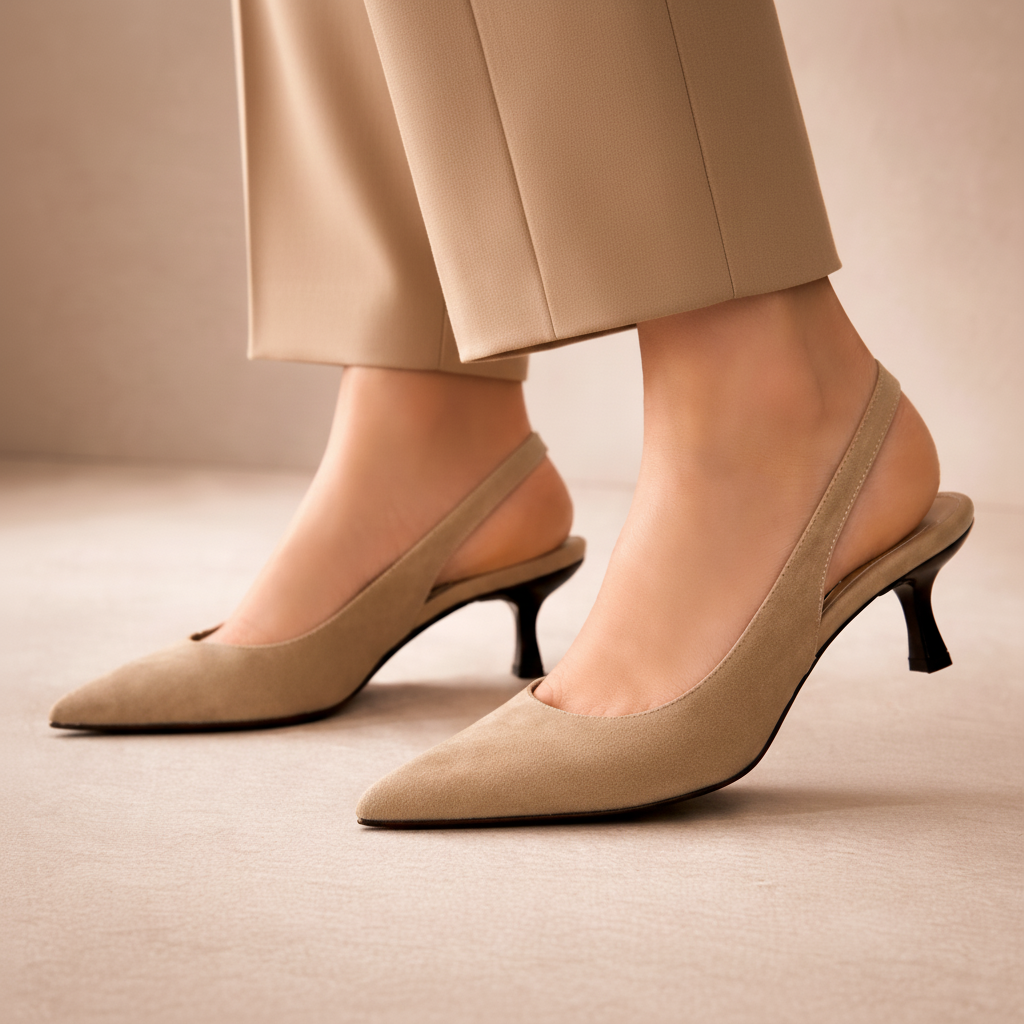 Sienna slingback con tacco basso