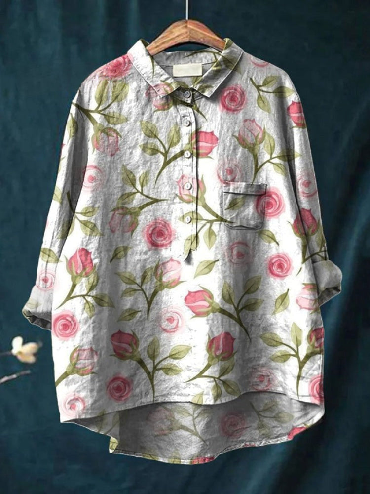 Tiziana – Camicia in lino fantasia