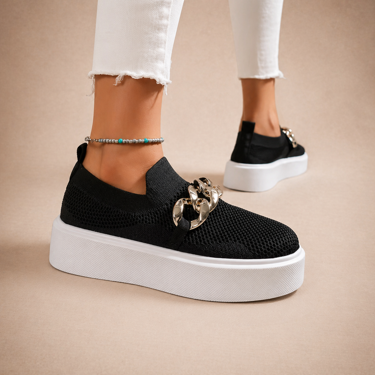 Maria - Scarpe con catena in metallo