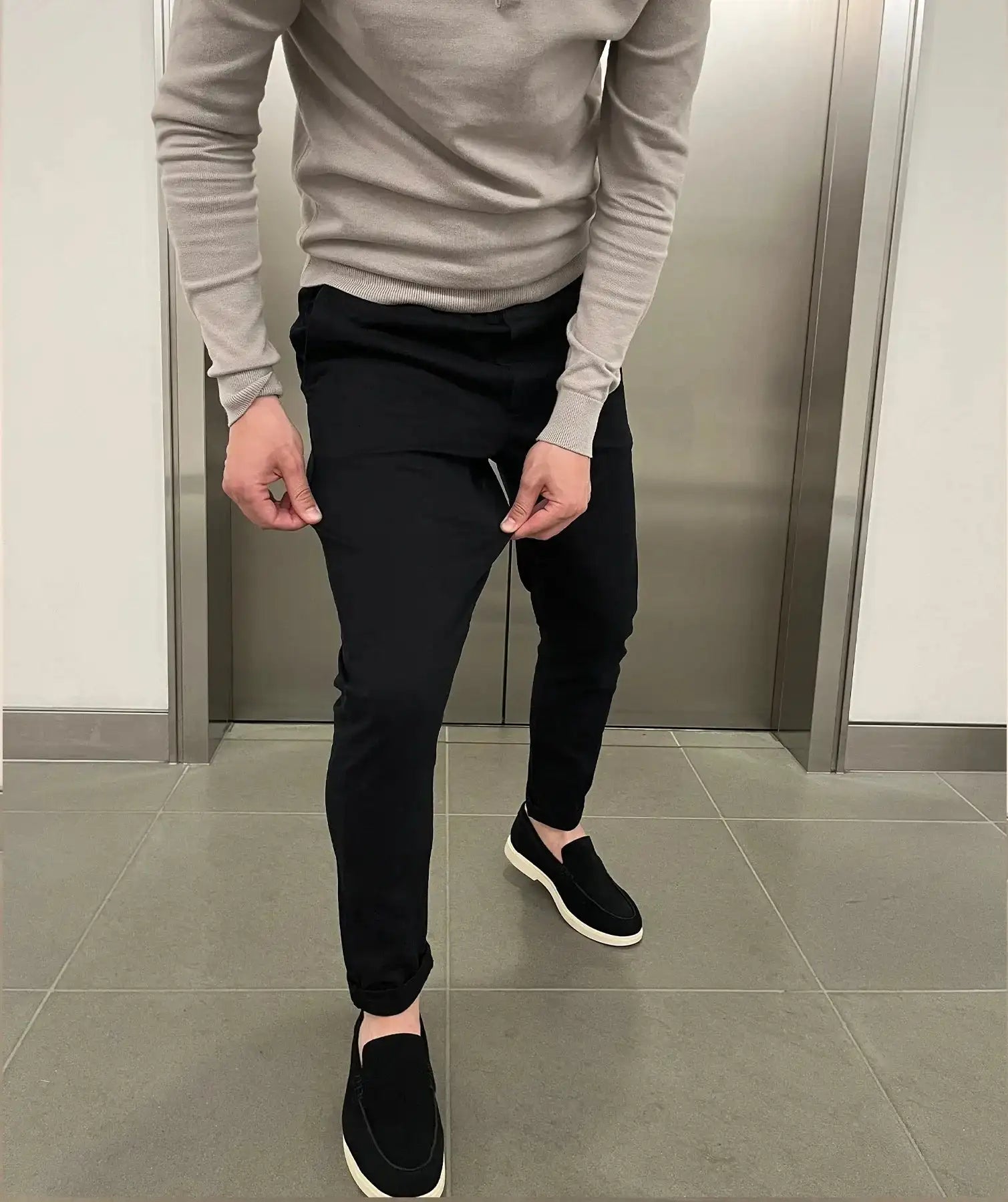 Jerez | Pantaloni chino elasticizzati slim di lusso