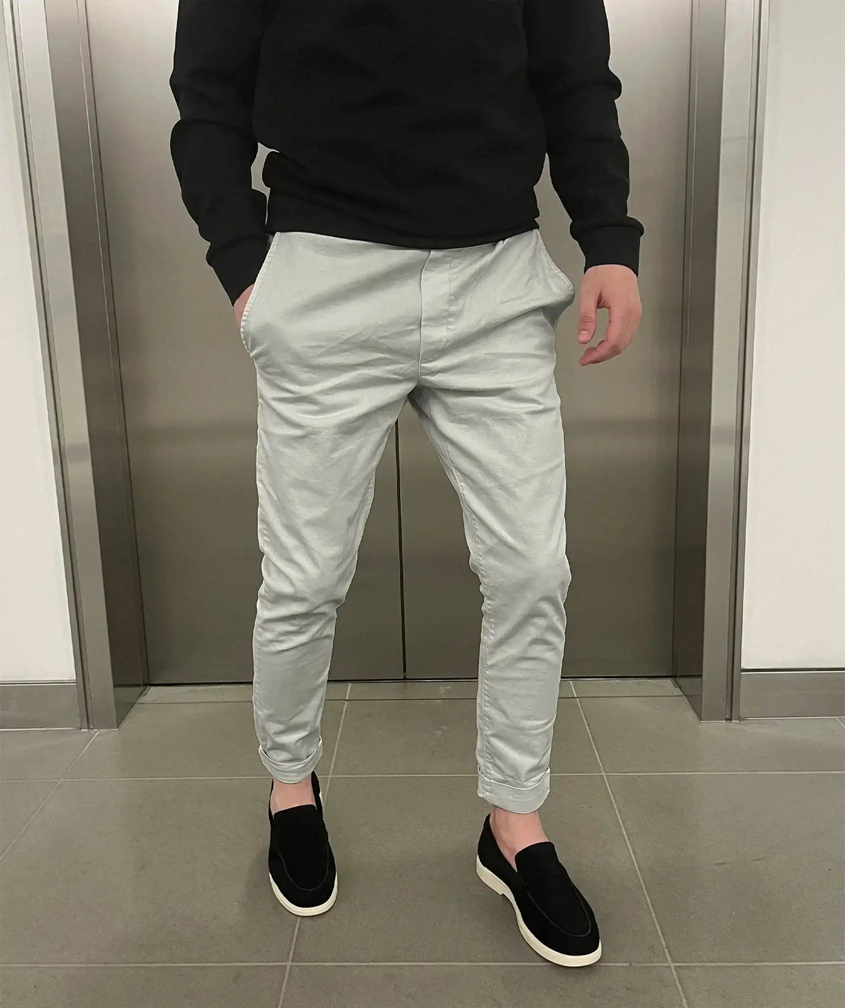 Jerez | Pantaloni chino elasticizzati slim di lusso