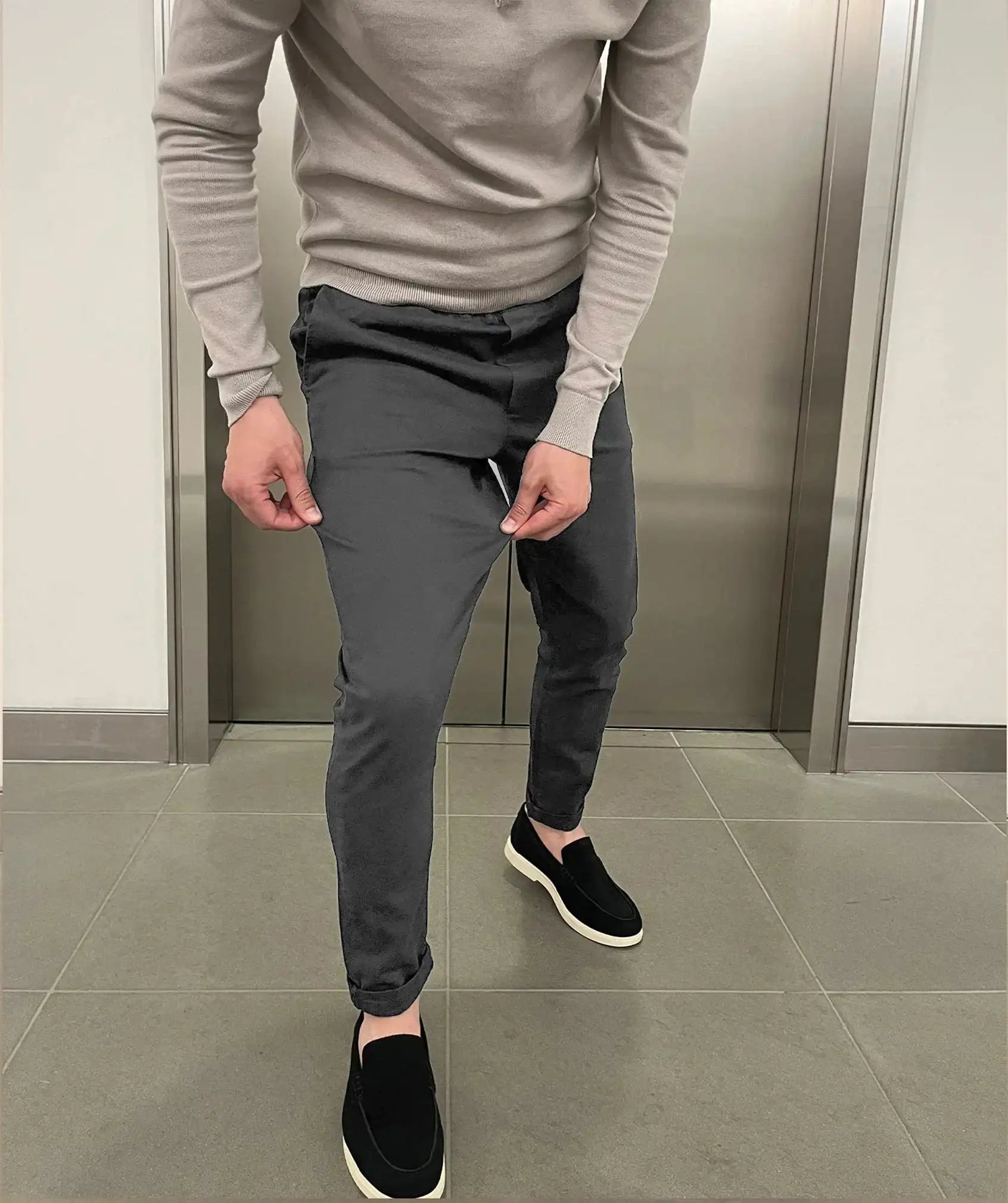 Jerez | Pantaloni chino elasticizzati slim di lusso