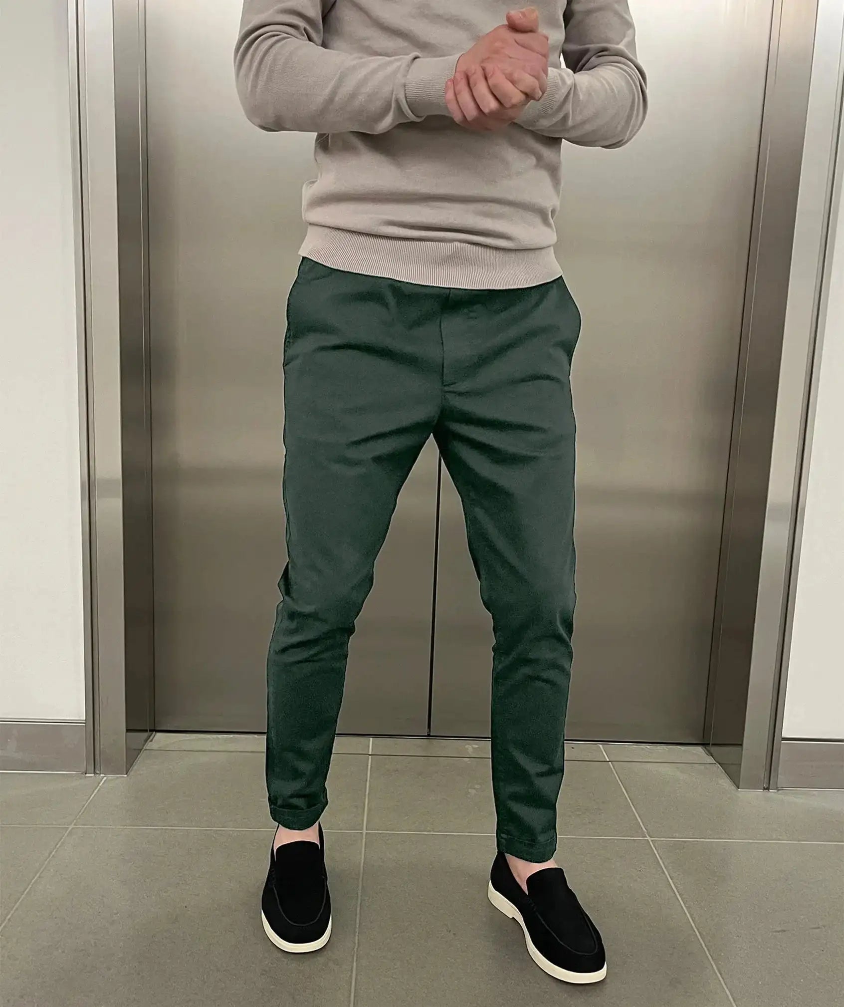 Jerez | Pantaloni chino elasticizzati slim di lusso