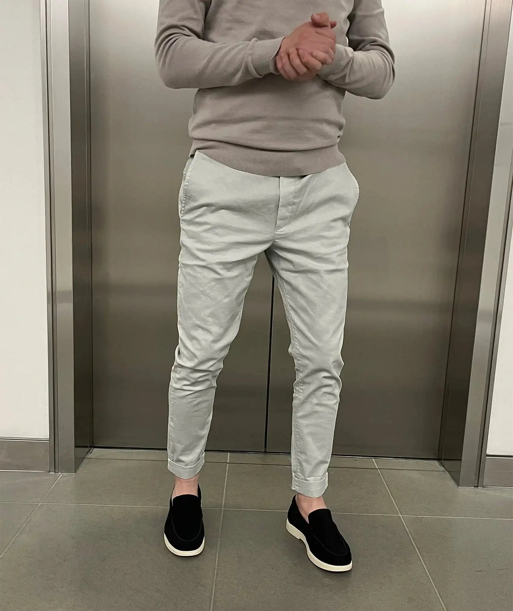 Jerez | Pantaloni chino elasticizzati slim di lusso