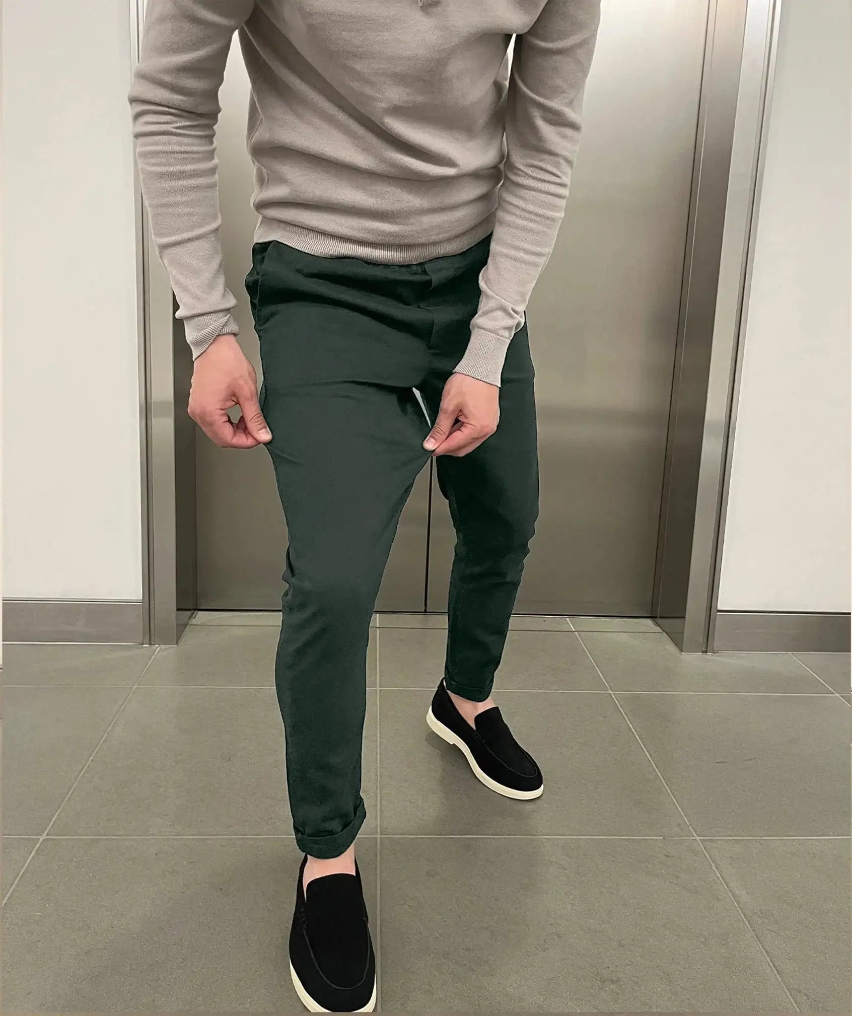 Jerez | Pantaloni chino elasticizzati slim di lusso