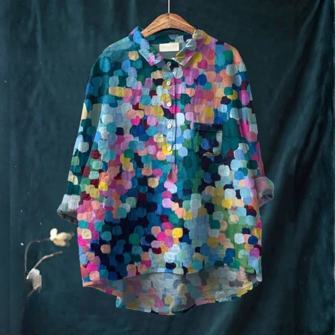 Eleonora – Camicia in lino fantasia