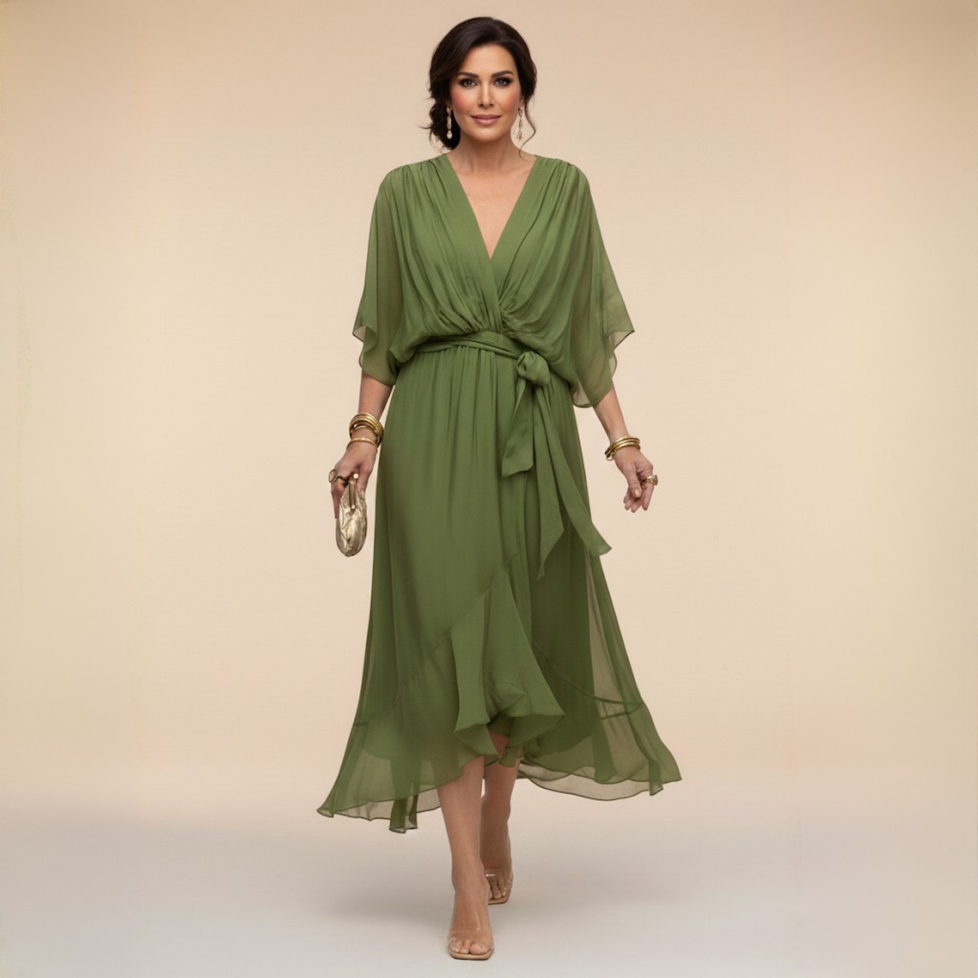 Monica - Vestito con scollo a V