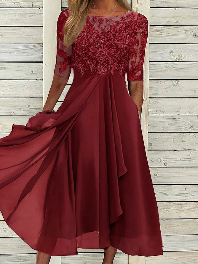 Taryn | Abito midi in pizzo elegante