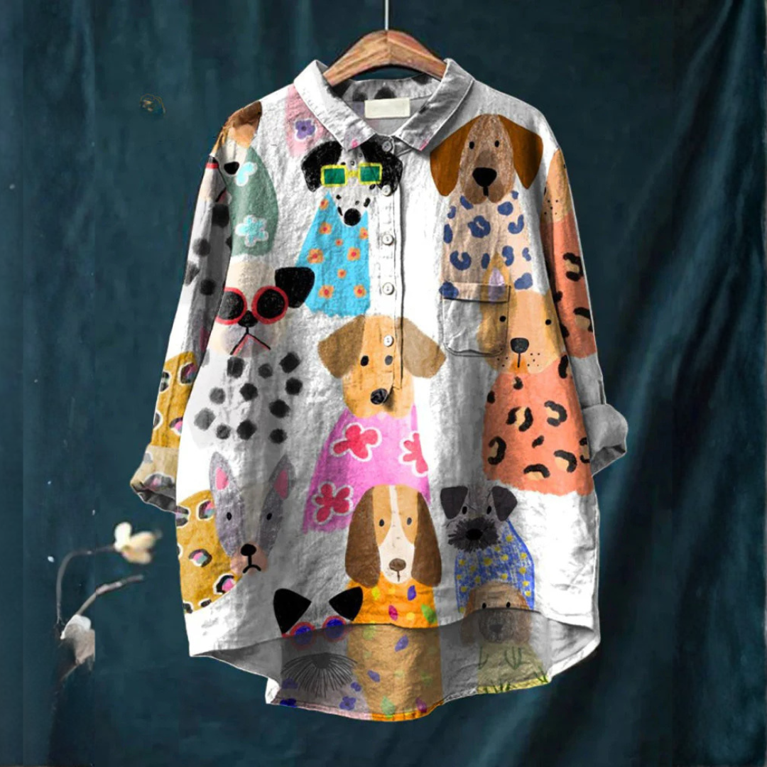 Teresa – Camicia in lino fantasia
