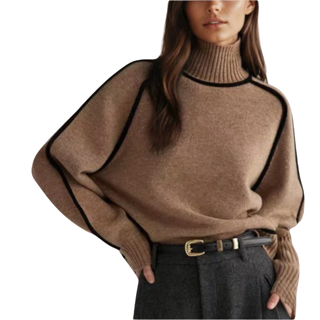 Briella | Maglione a Collo Alto a Costine per Donna | Morbido e strutturato