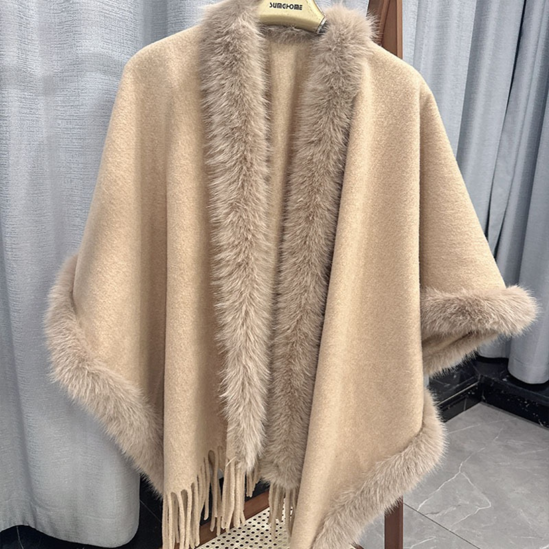 Donna Lia | Mantella Elegante con Finitura in Pelliccia