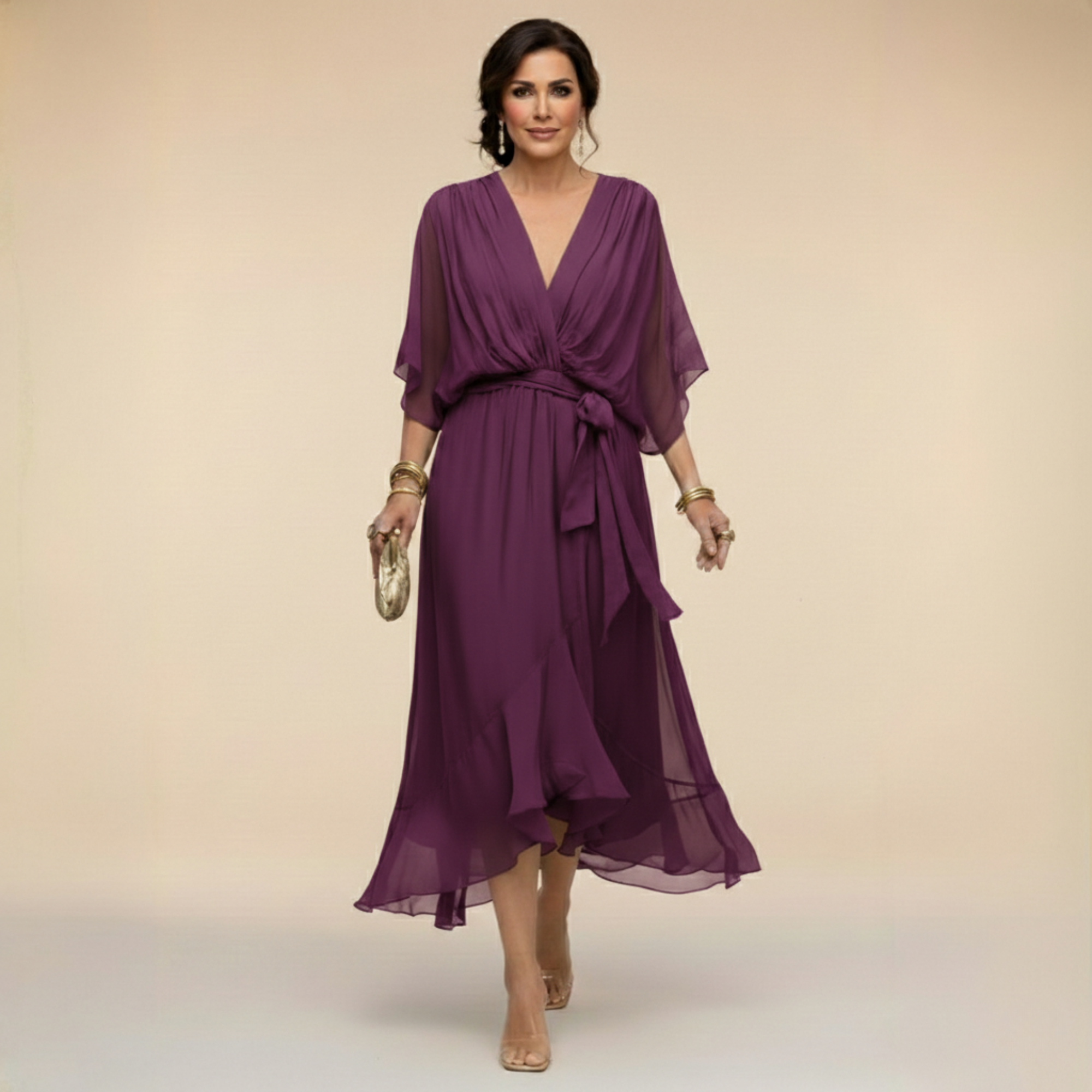 Monica - Vestito con scollo a V