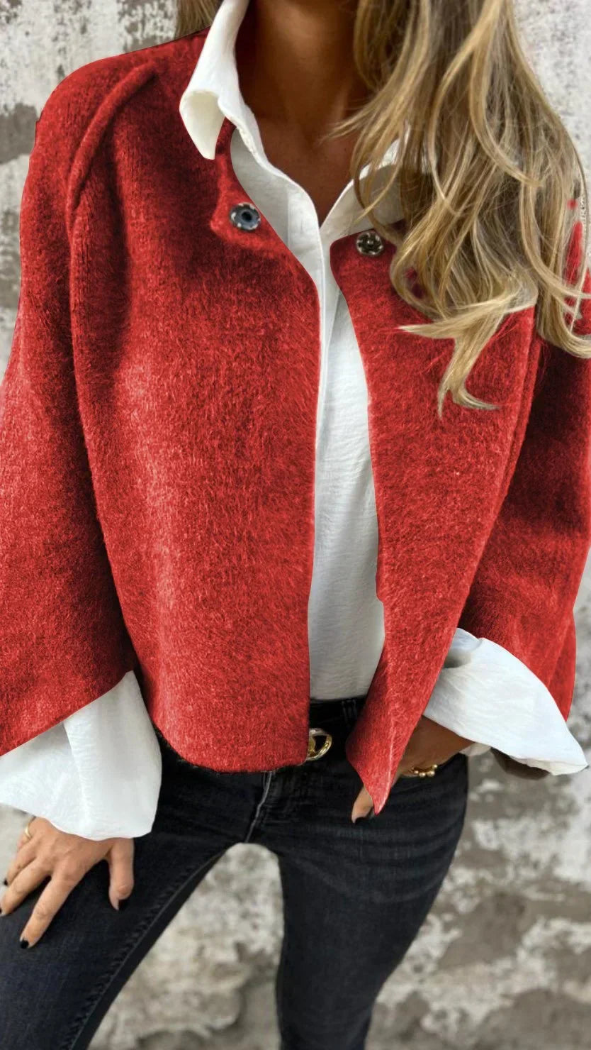 Celeste | Cappotto in Lana con Collo Rotondo