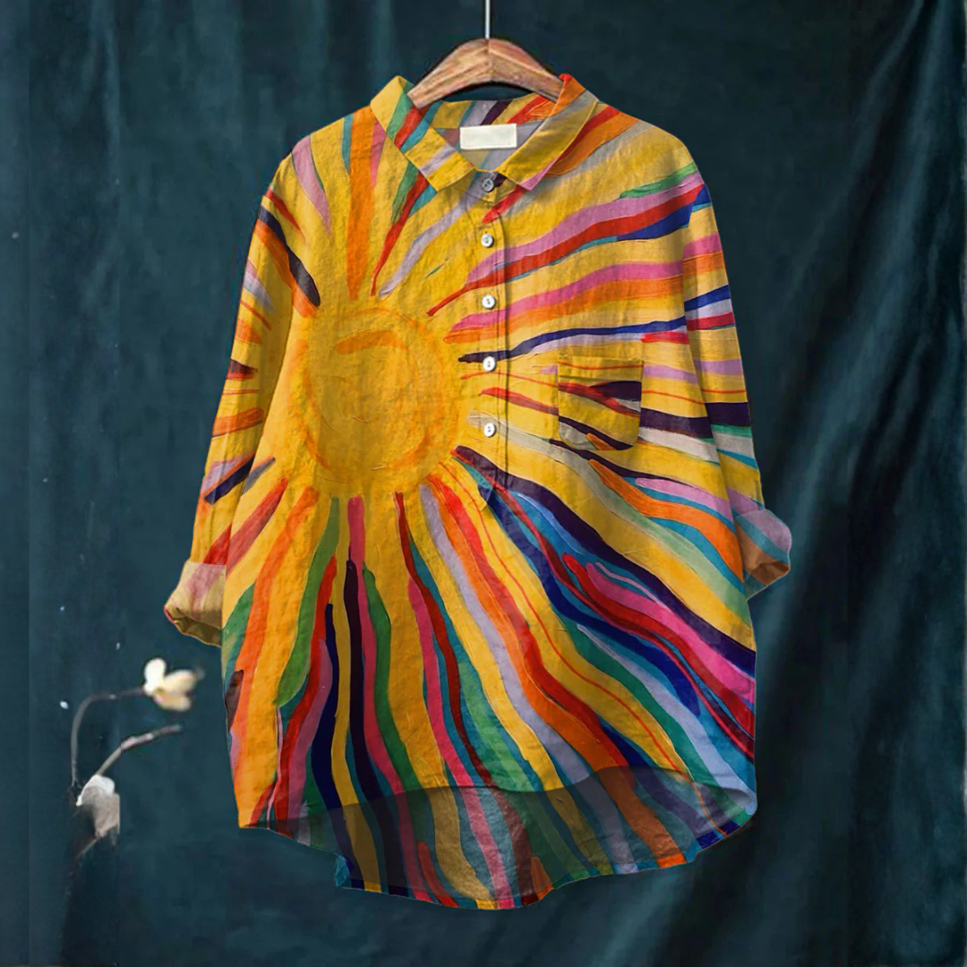 Luciana – Camicia in lino fantasia