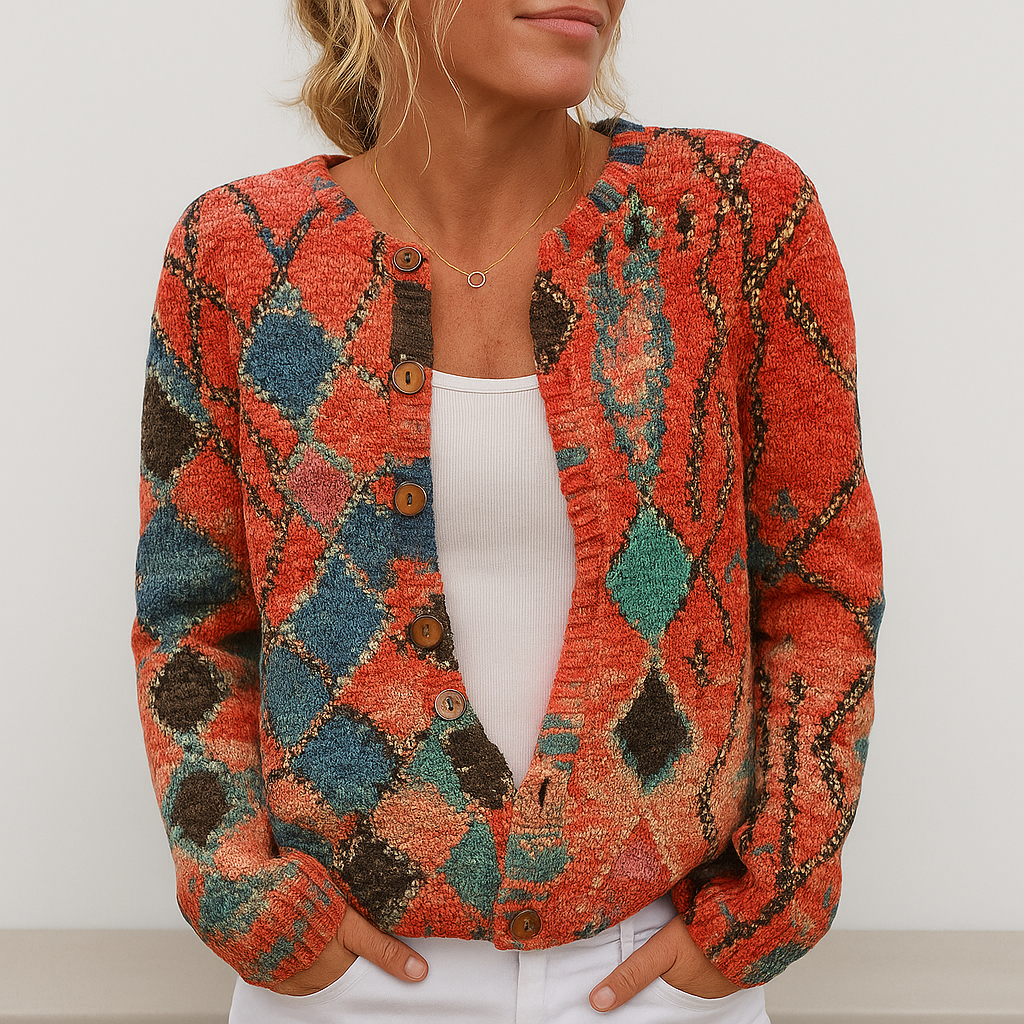 Alina | Cardigan a Maglia Floreale da Donna | Vestibilità Versatile