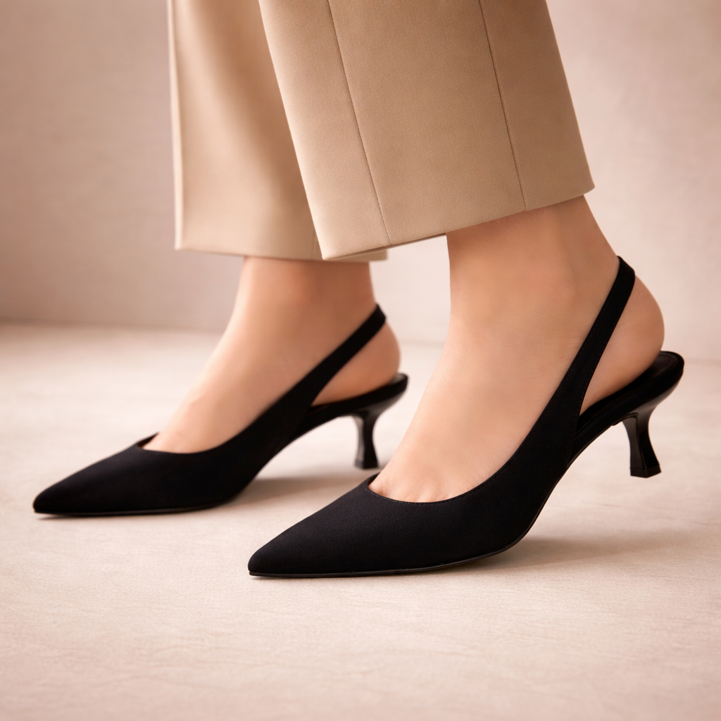 Sienna slingback con tacco basso