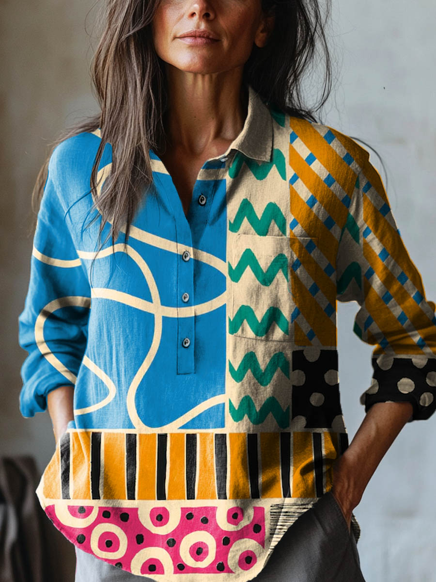 Nicoletta – Camicia in lino fantasia