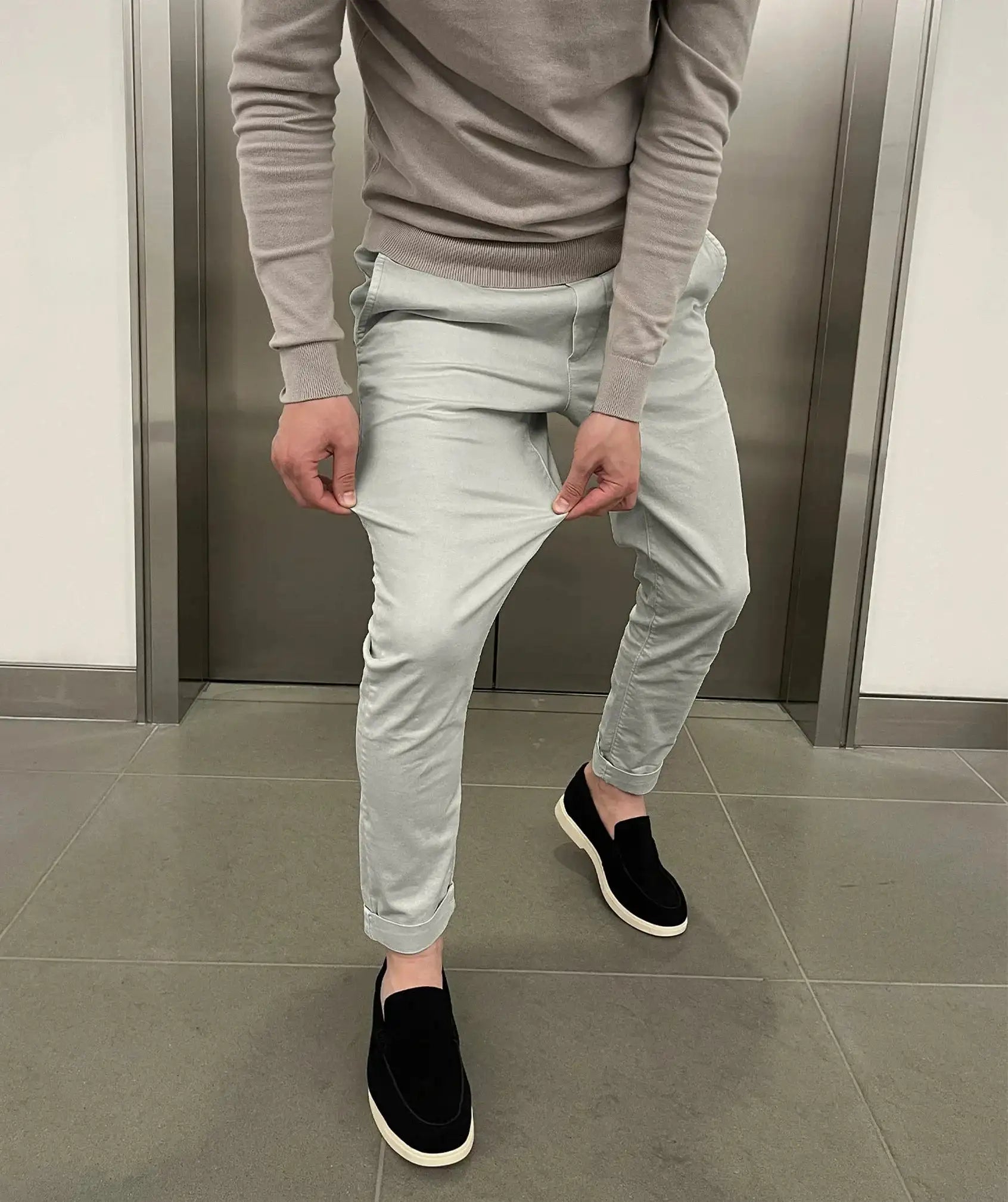 Jerez | Pantaloni chino elasticizzati slim di lusso